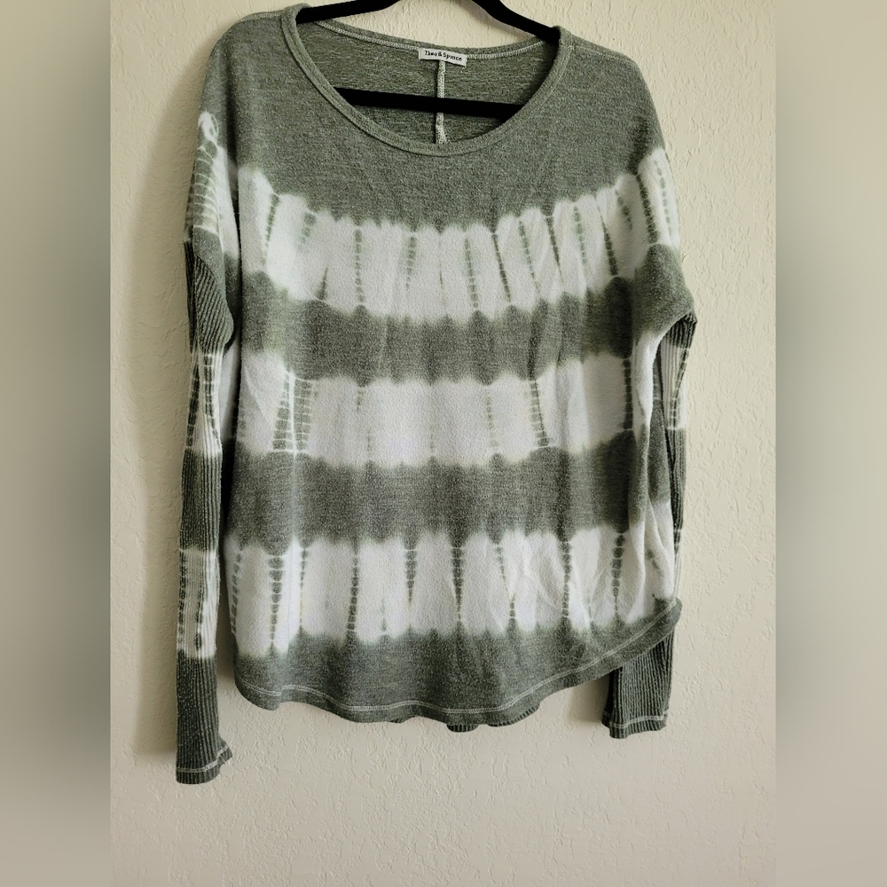 Green tie dyed cozy lounge sweater | size s/m